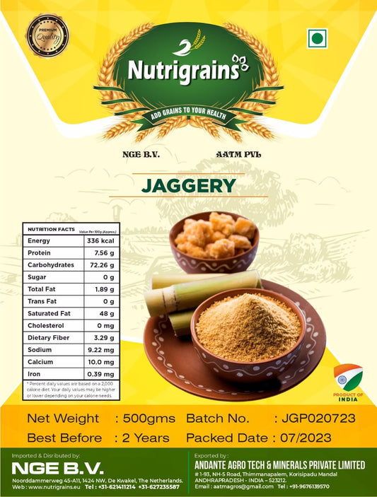 Nutrigrains Jaggery Powder 500GM (chemical free)